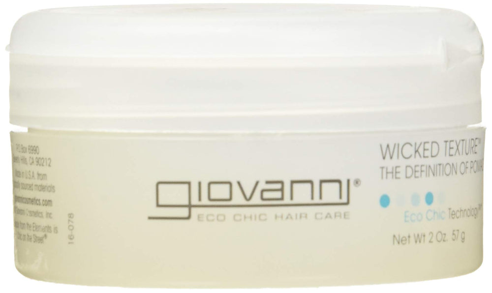 Giovanni Wicked Texture pomade jar boosts definition with flexible hold for textured looks.