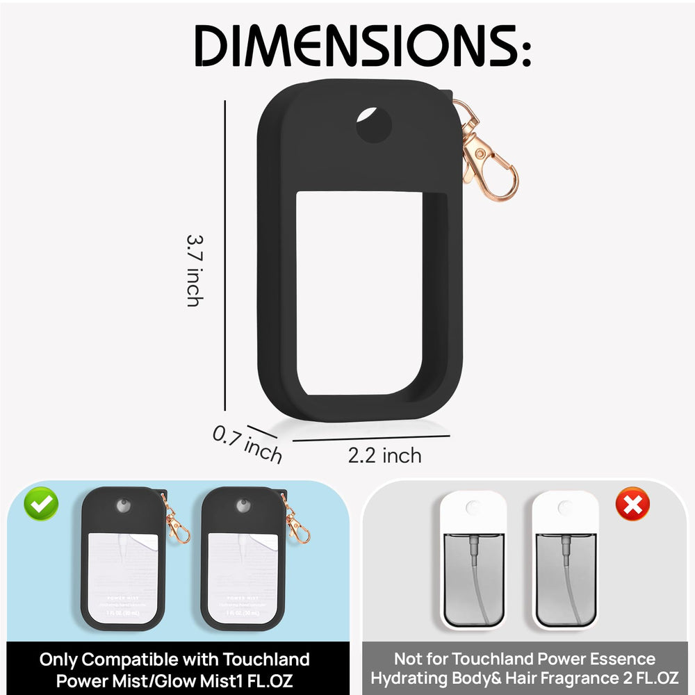 Giramika silicone case for Touchland, black back view, adds everyday protection.