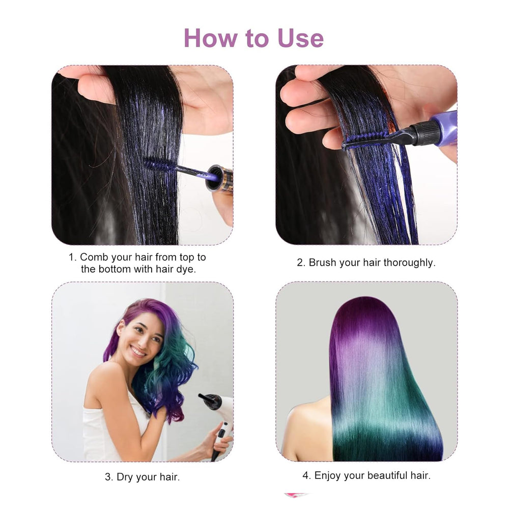 Gireatick color on dark hair shows vivid, temporary results