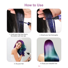 Gireatick color on dark hair shows vivid, temporary results