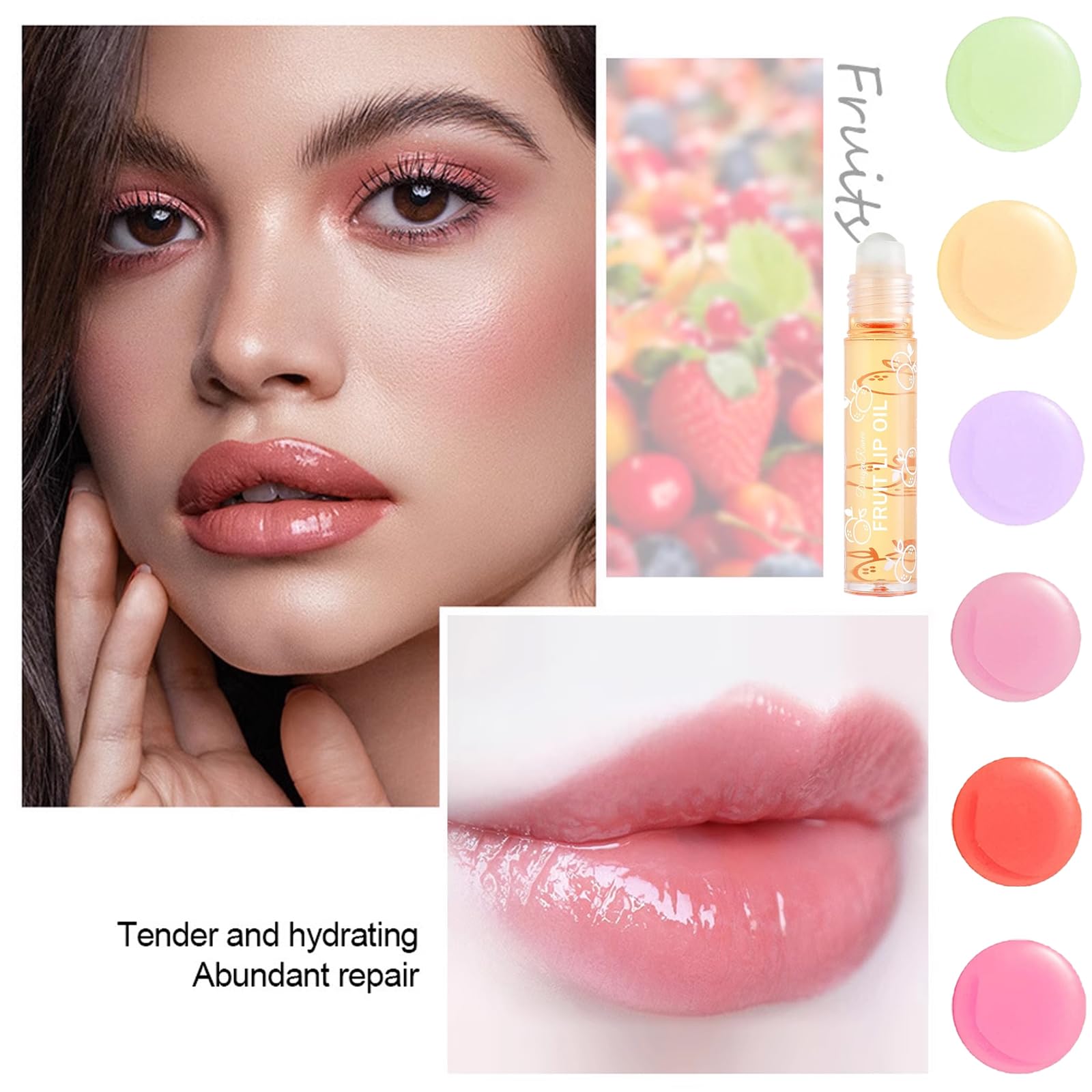 Gireatick orange lip oil rolling-ball with bright scent
