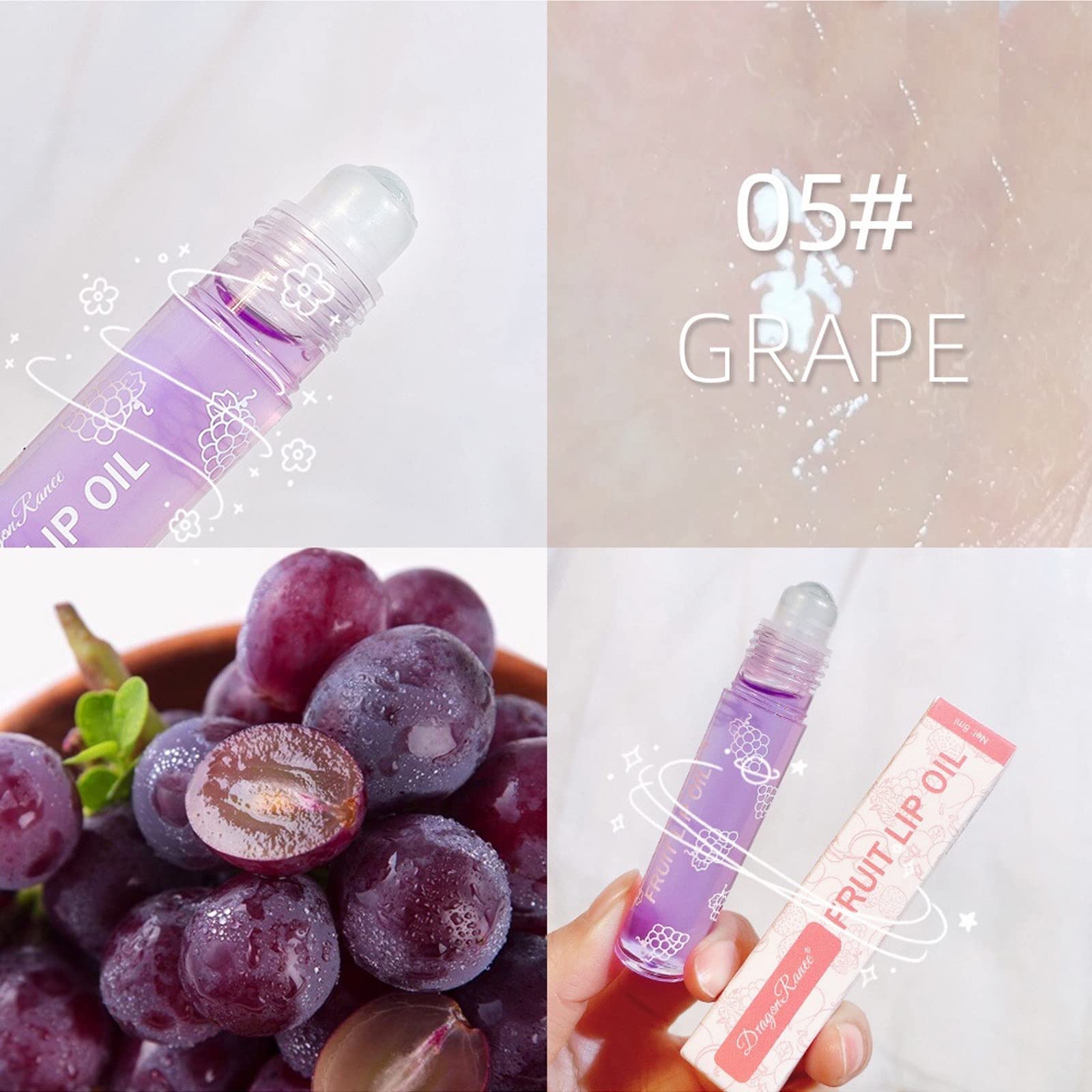 Gireatick strawberry lip oil rolling-ball adds shine and moisture