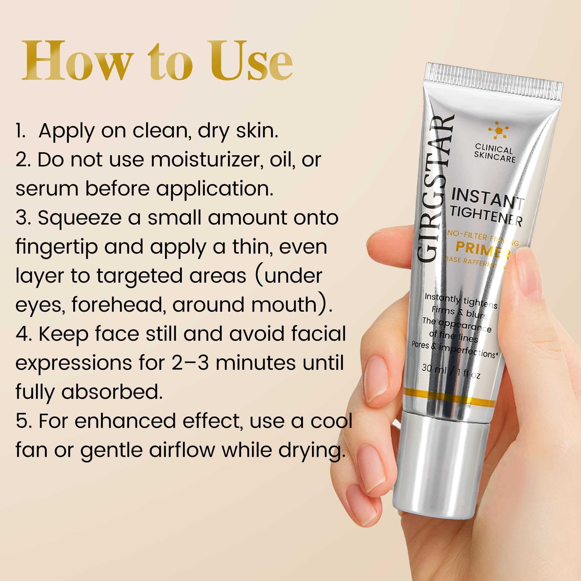 Girgstar Primer Alone Finish offers a naturally lifted, even complexion.
