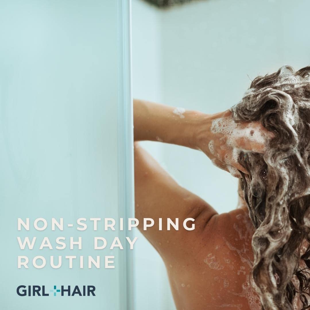 GIRL+HAIR Color-treated safe formula label shows gentle cleansing
