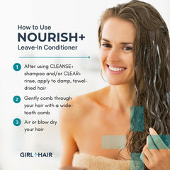 GIRL+HAIR G+H NOURISH+ tea tree and neem oils highlight scalp care benefits