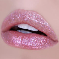 Girlactik Lip Pearls Glosser application shot shows shimmering pout and long lasting glow.