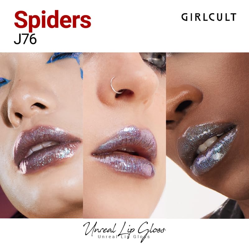 GIRLCULT Glass Shine J76 application close-up reveals smooth, non-sticky glide.