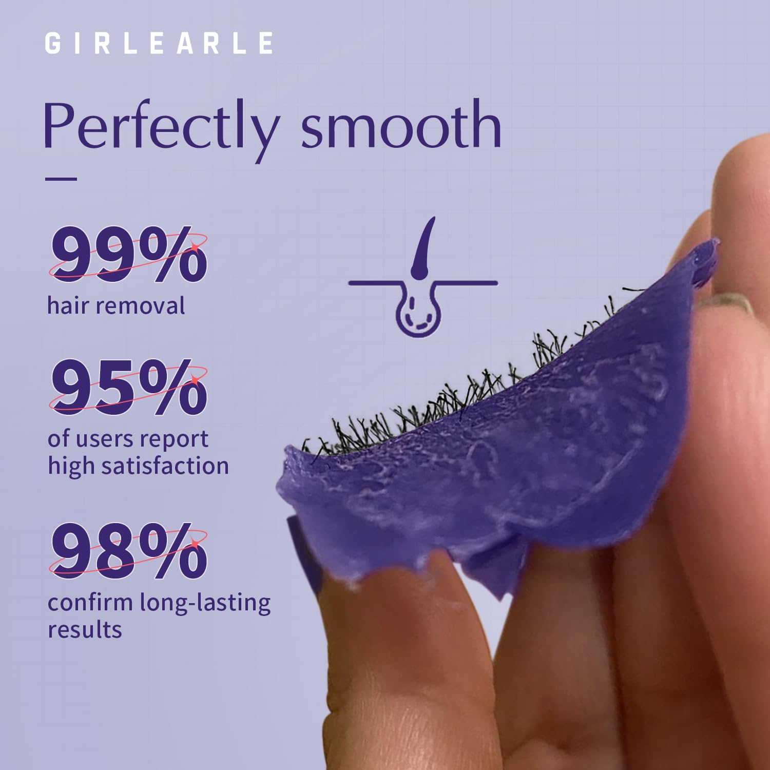 GIRLEARLE at-home waxing setup using lavender hard wax beads