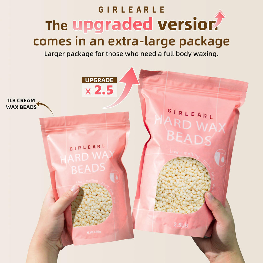 GIRLEARLE coconut-infused wax beads deliver a gentle, coconut-scented waxing experience.