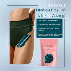 GIRLEARLE easy cleanup wax beads with minimal post wax residue.