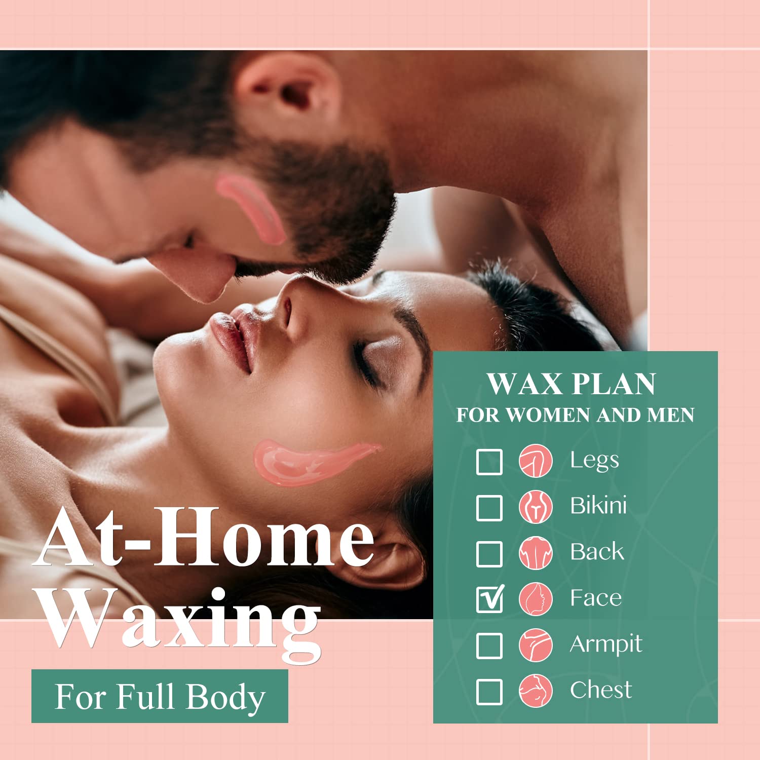 GIRLEARLE facial and eyebrow waxing with gentle rose beads.