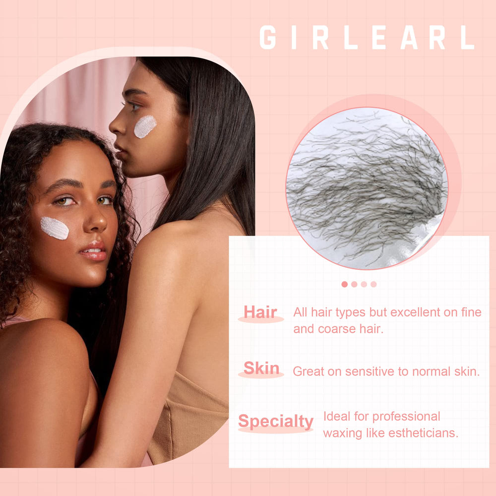 GIRLEARLE facial waxing closeup with gentle, precise application.
