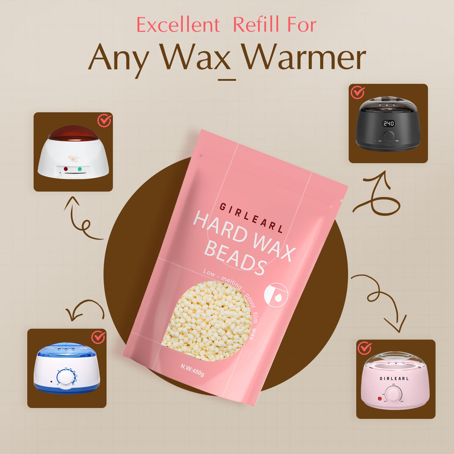 GIRLEARLE waxing beads ideal for bikini area and legs.