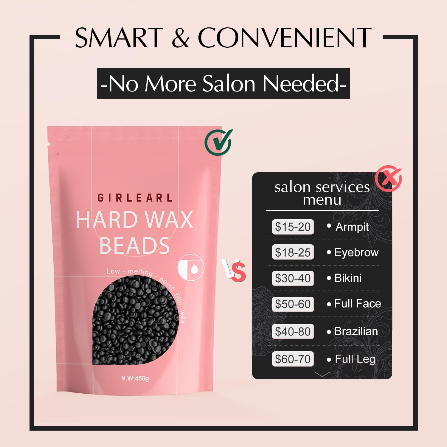GIRLEARLE hard wax beads cleanup leaves no residue after waxing
