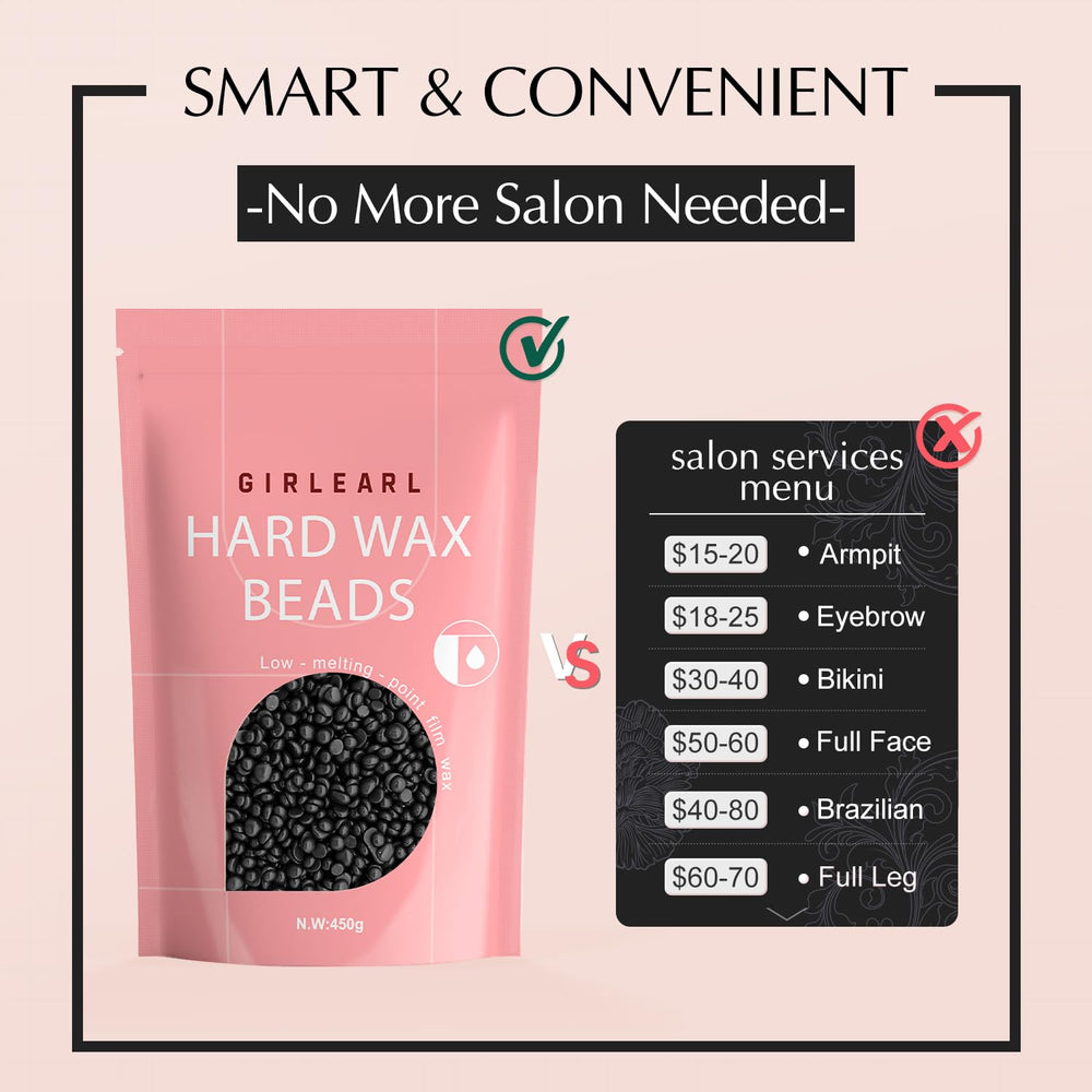 GIRLEARLE hard wax beads cleanup leaves no residue after waxing