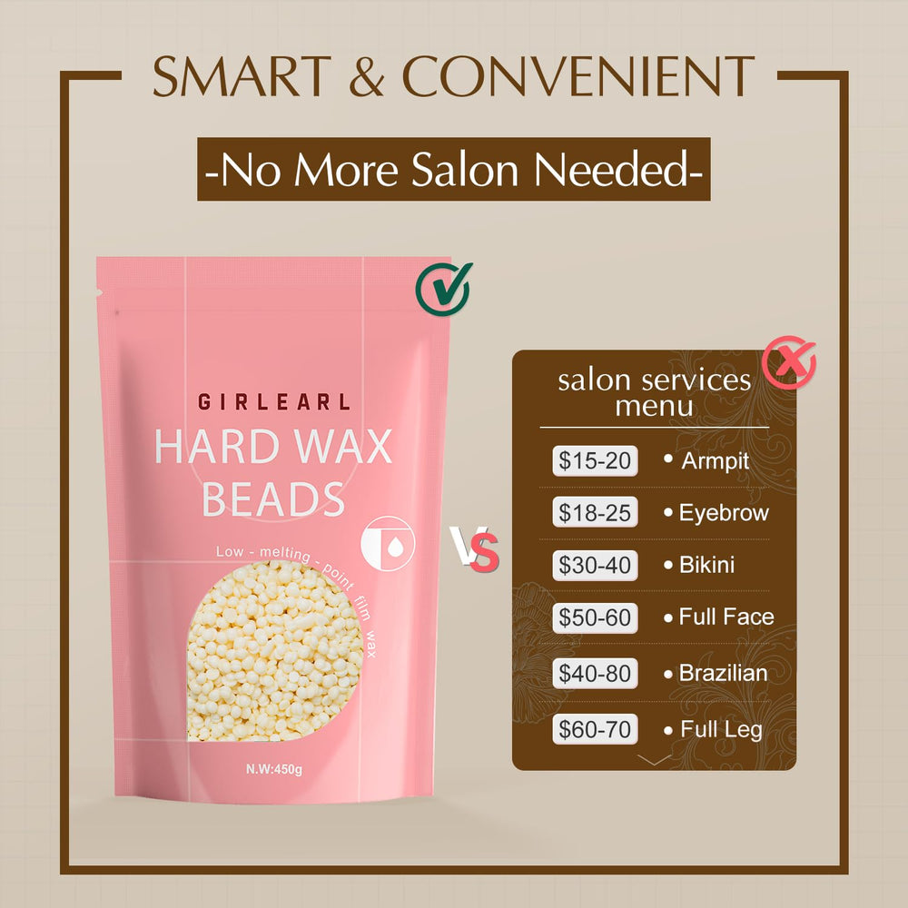 GIRLEARLE 1 lb bag supports full-body waxing sessions.
