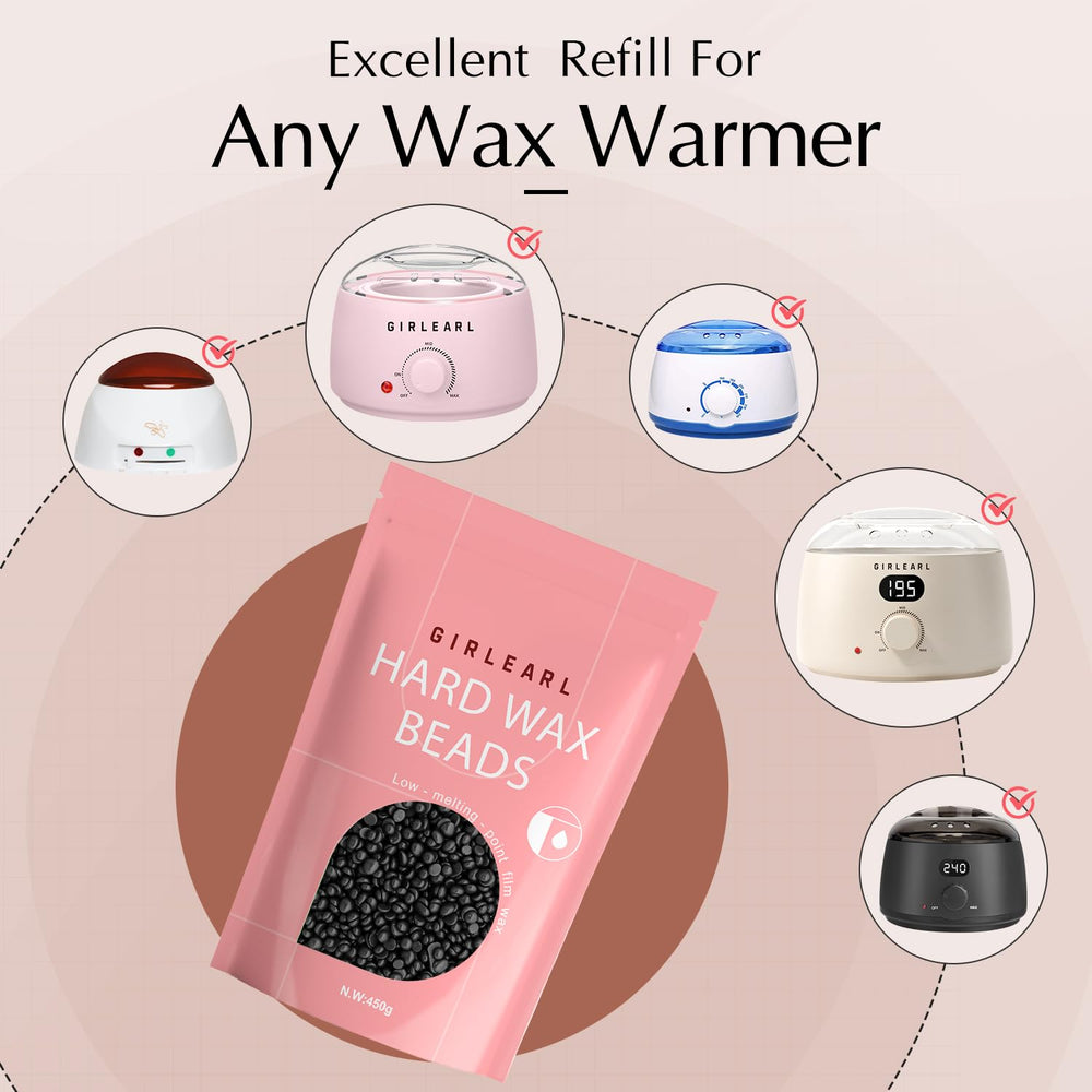 GIRLEARLE hard wax beads for full-body waxing versatility at home