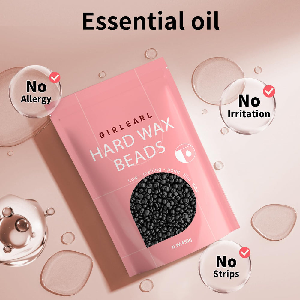 GIRLEARLE hard wax beads for leg waxing with efficient one-pass removal