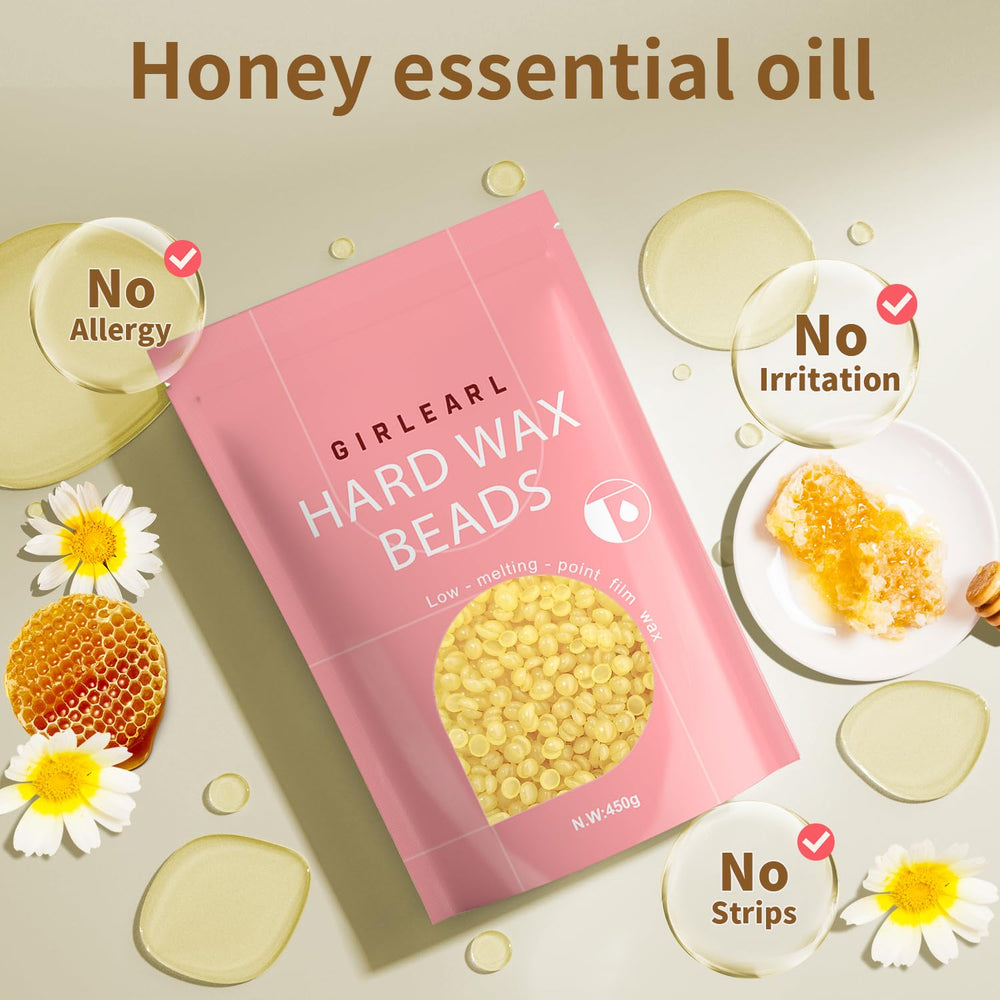 GIRLEARLE honey-infused wax melting in bowl for smooth application.