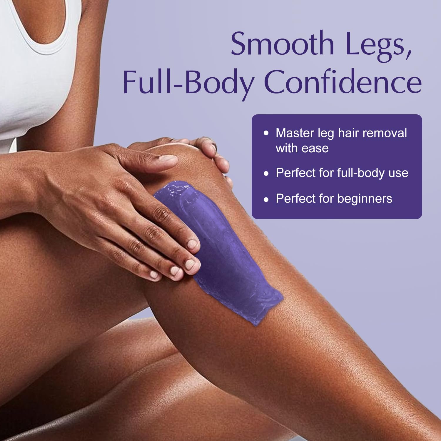GIRLEARLE lavender wax beads used for leg waxing on delicate areas