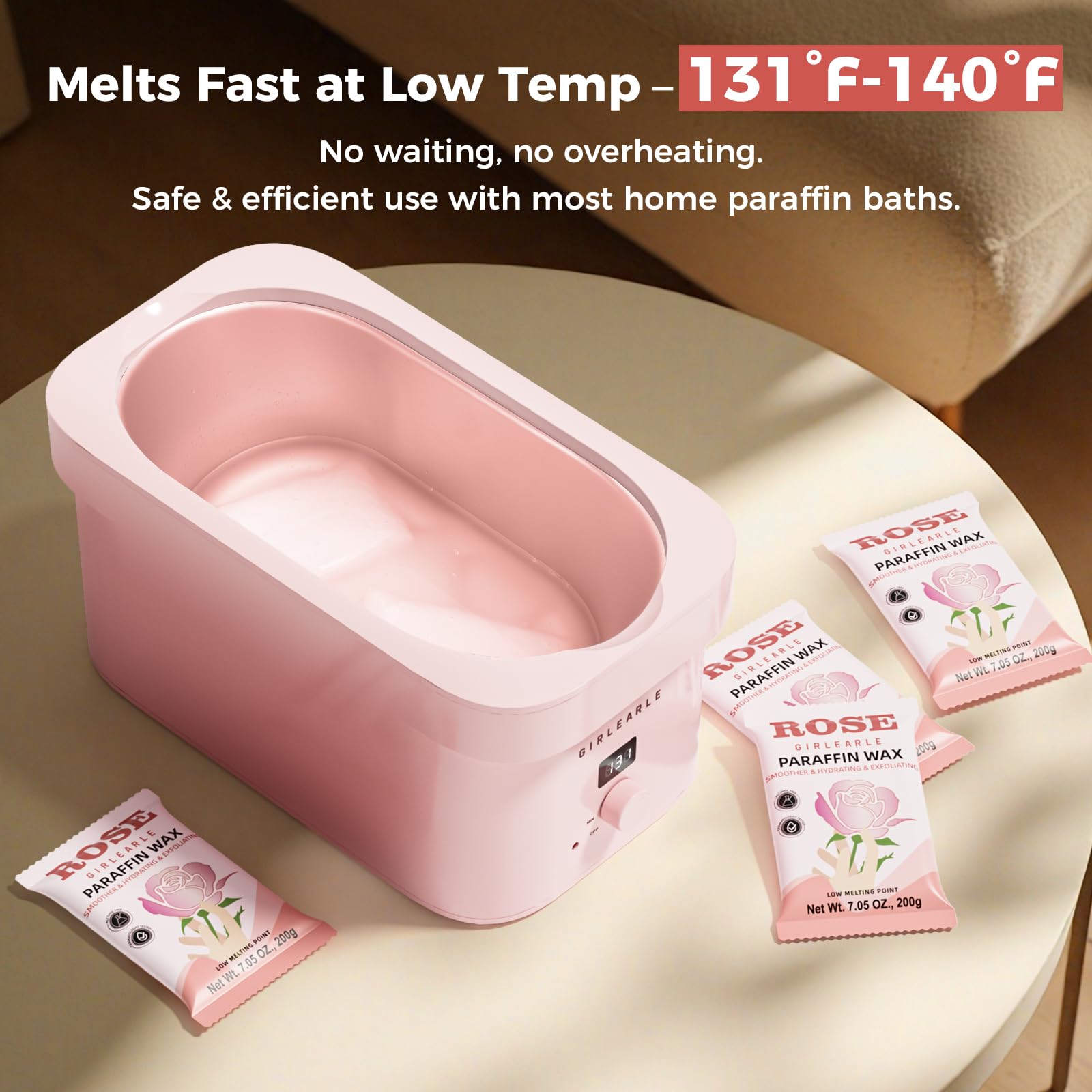 GIRLEARLE paraffin wax peels off clean with no sticky residue
