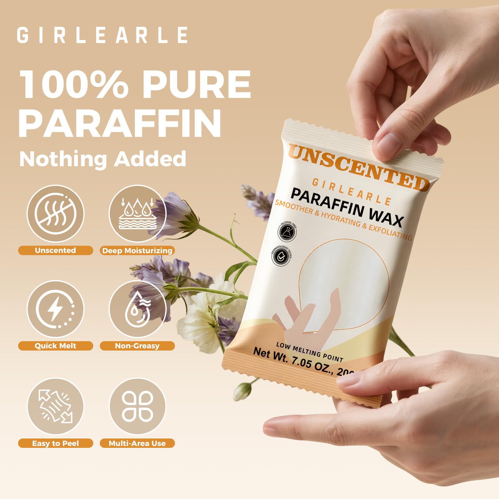 GIRLEARLE 200g paraffin wax blocks for long-term hand and foot care