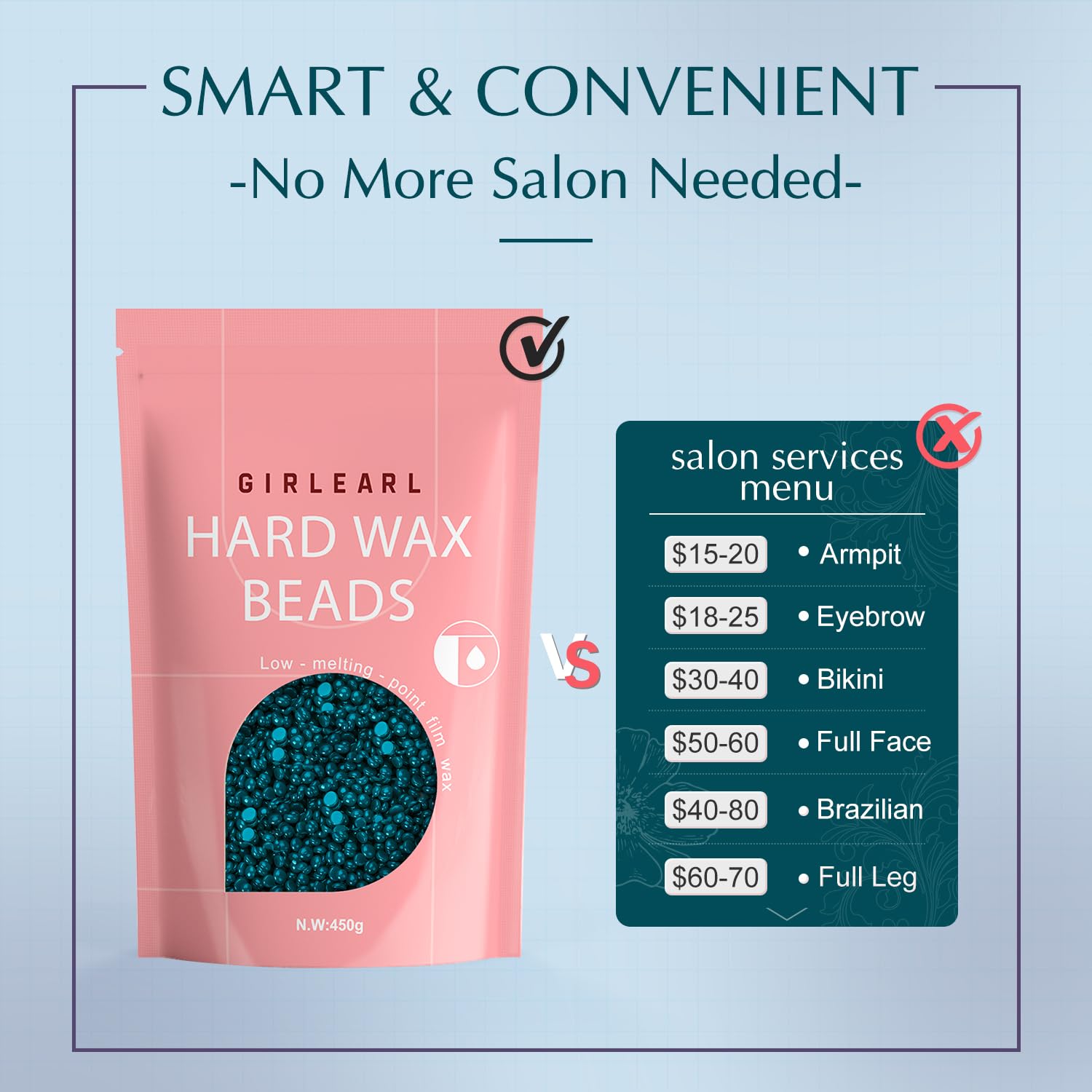 GIRLEARLE professional grade wax beads suitable for home waxing use.