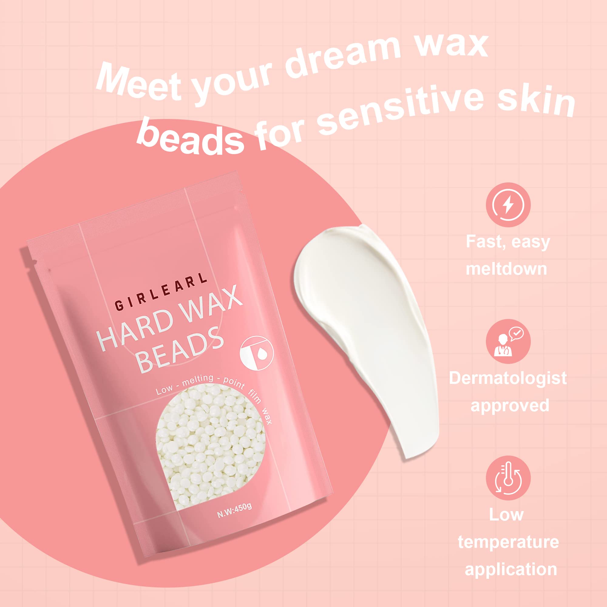GIRLEARLE sensitive skin beads in action on legs and arms.