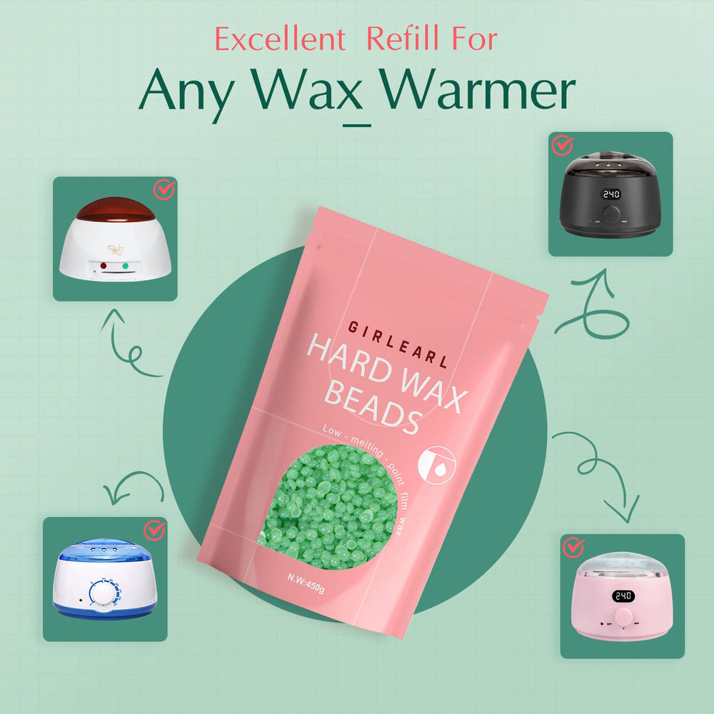 GIRLEARLE wax beads bikini area waxing represent long-lasting smooth results.