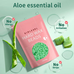 GIRLEARLE wax beads hands applying wax image for easy at-home hair removal.