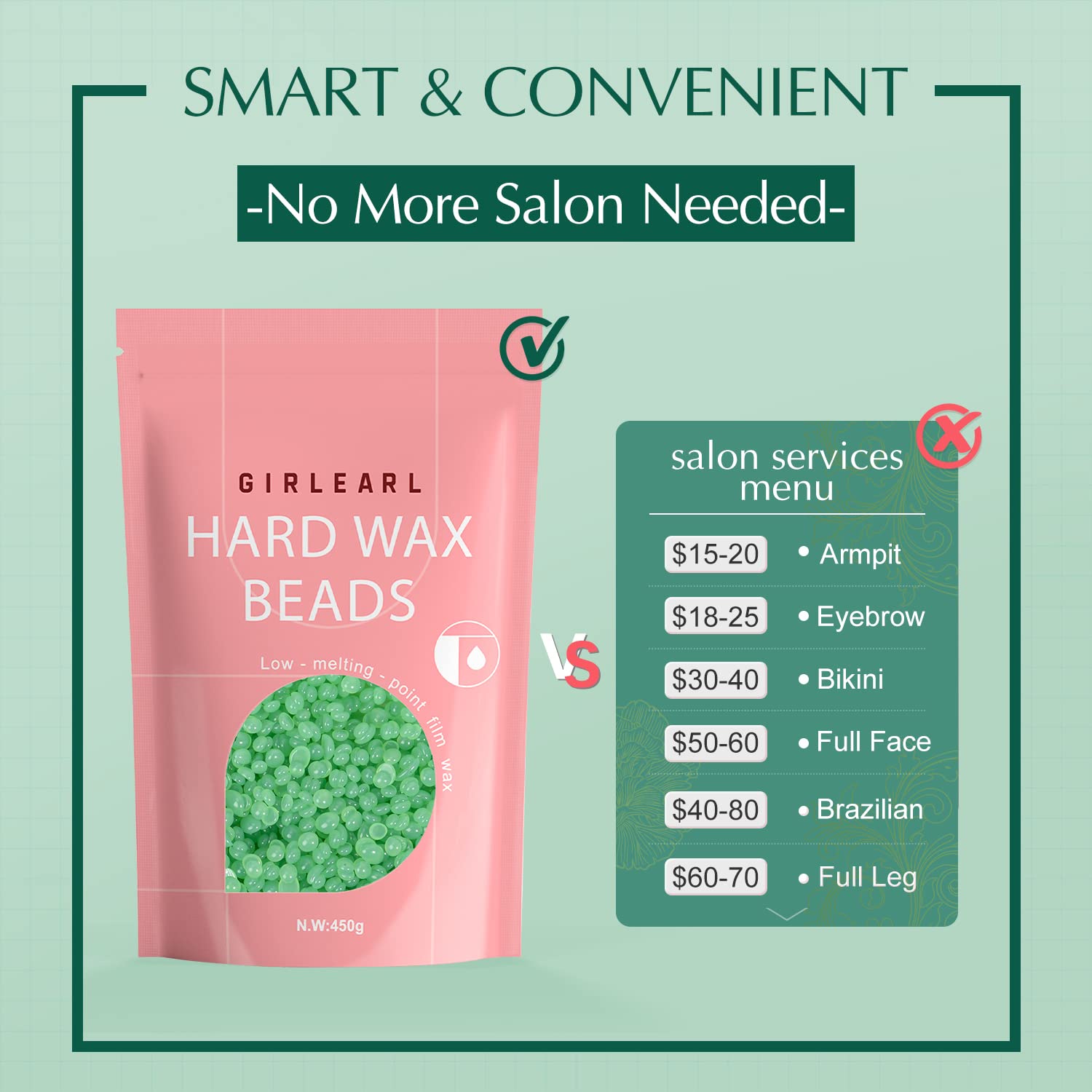 GIRLEARLE wax beads long-lasting results after waxing sessions.