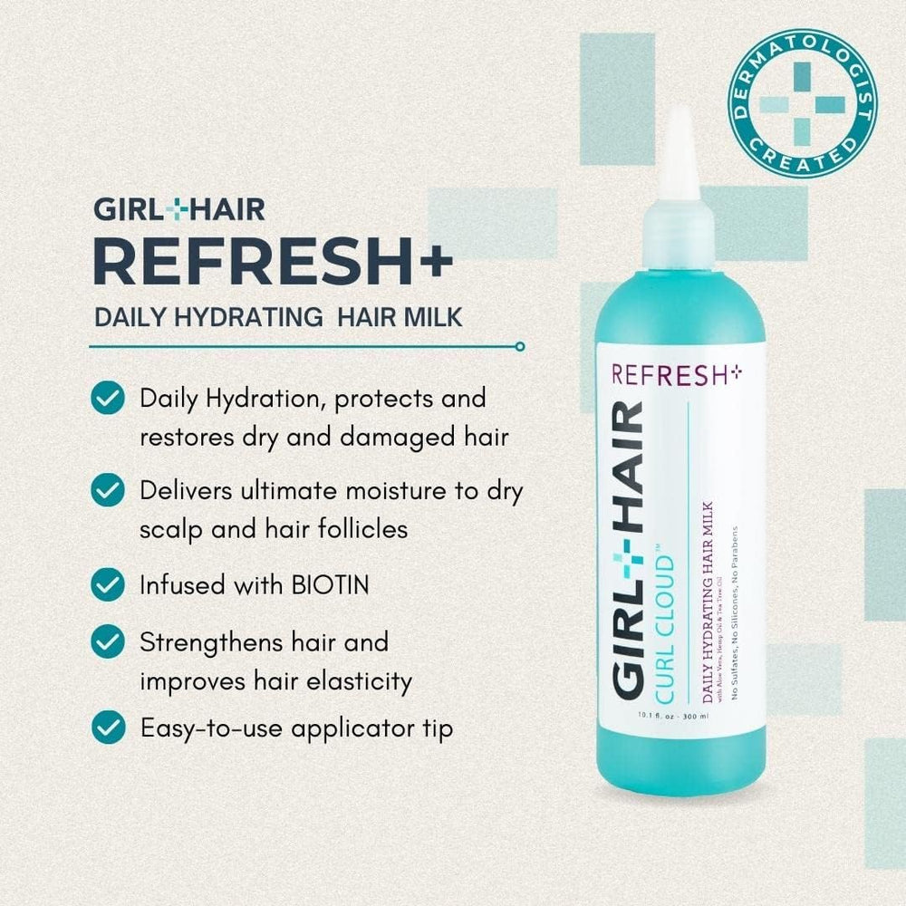 GIRL+HAIR Aloe Vera hydration in Refresh formula.