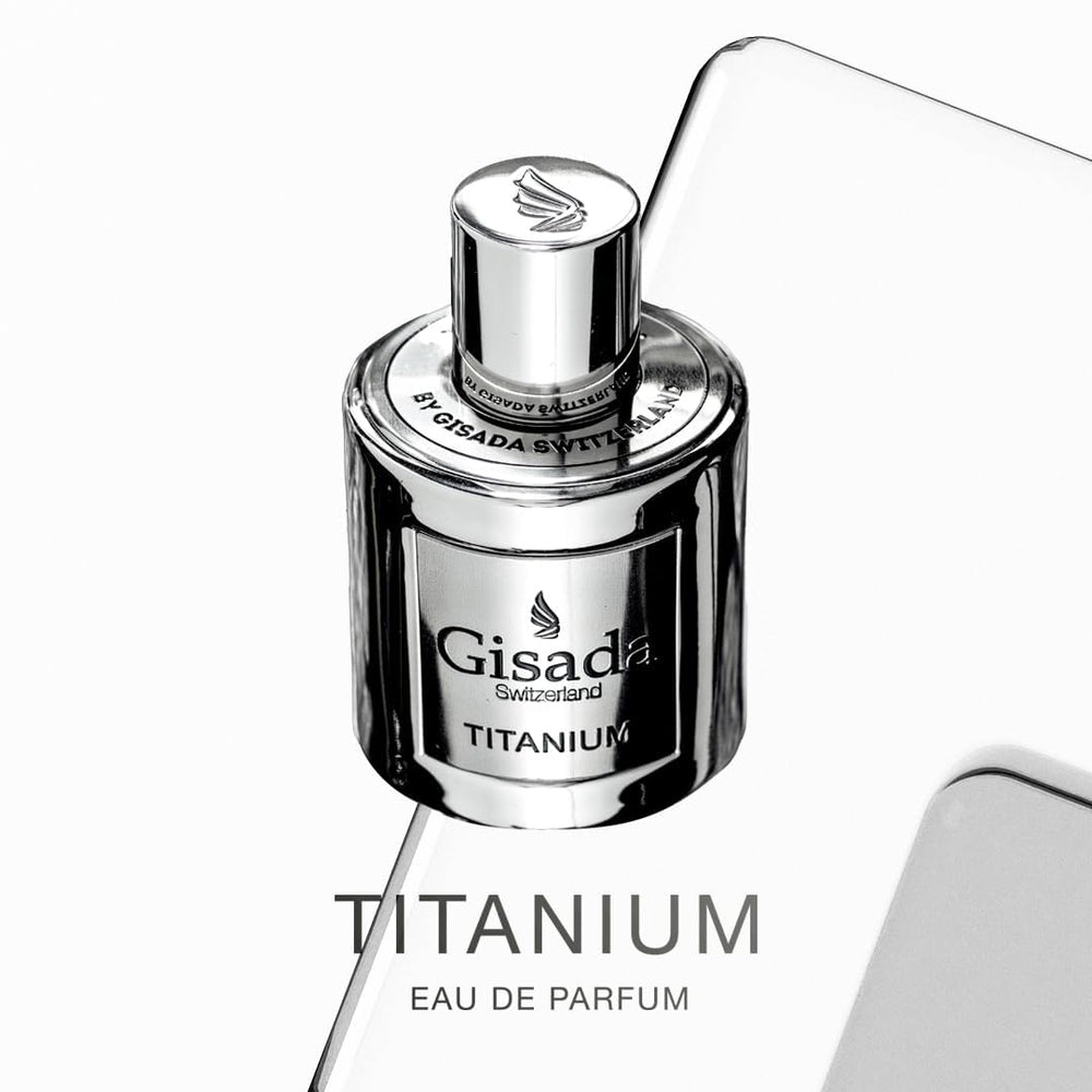 Gisada Titanium amber-woody notes visual cue for depth.