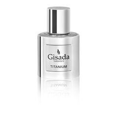 Gisada Titanium bottle front shows a sleek design for everyday confidence.