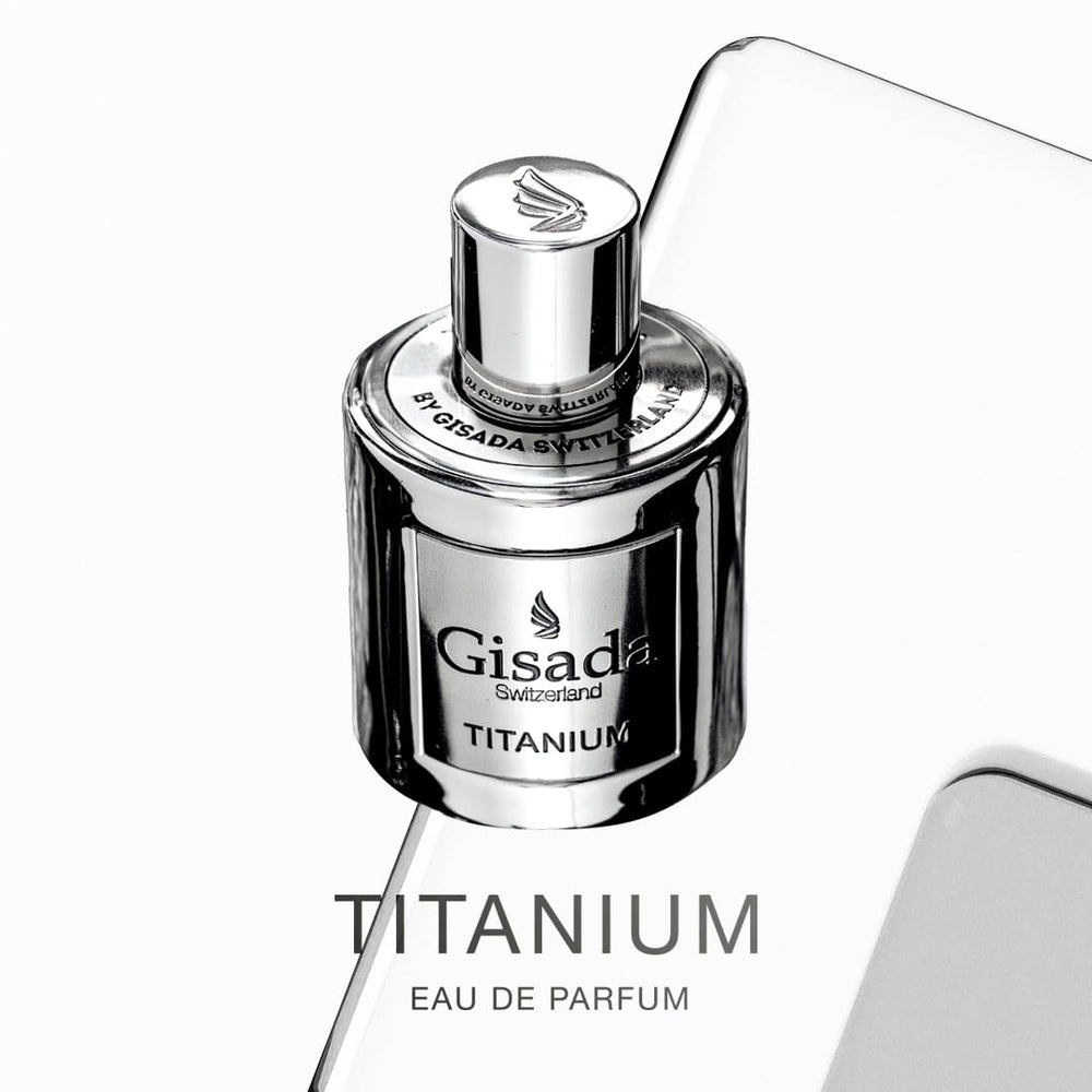Gisada Titanium heart notes cedarwood and lavender add refined warmth.