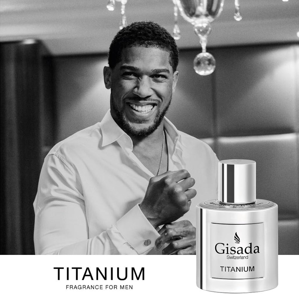 Gisada Titanium spritz moment conveying bold confidence.