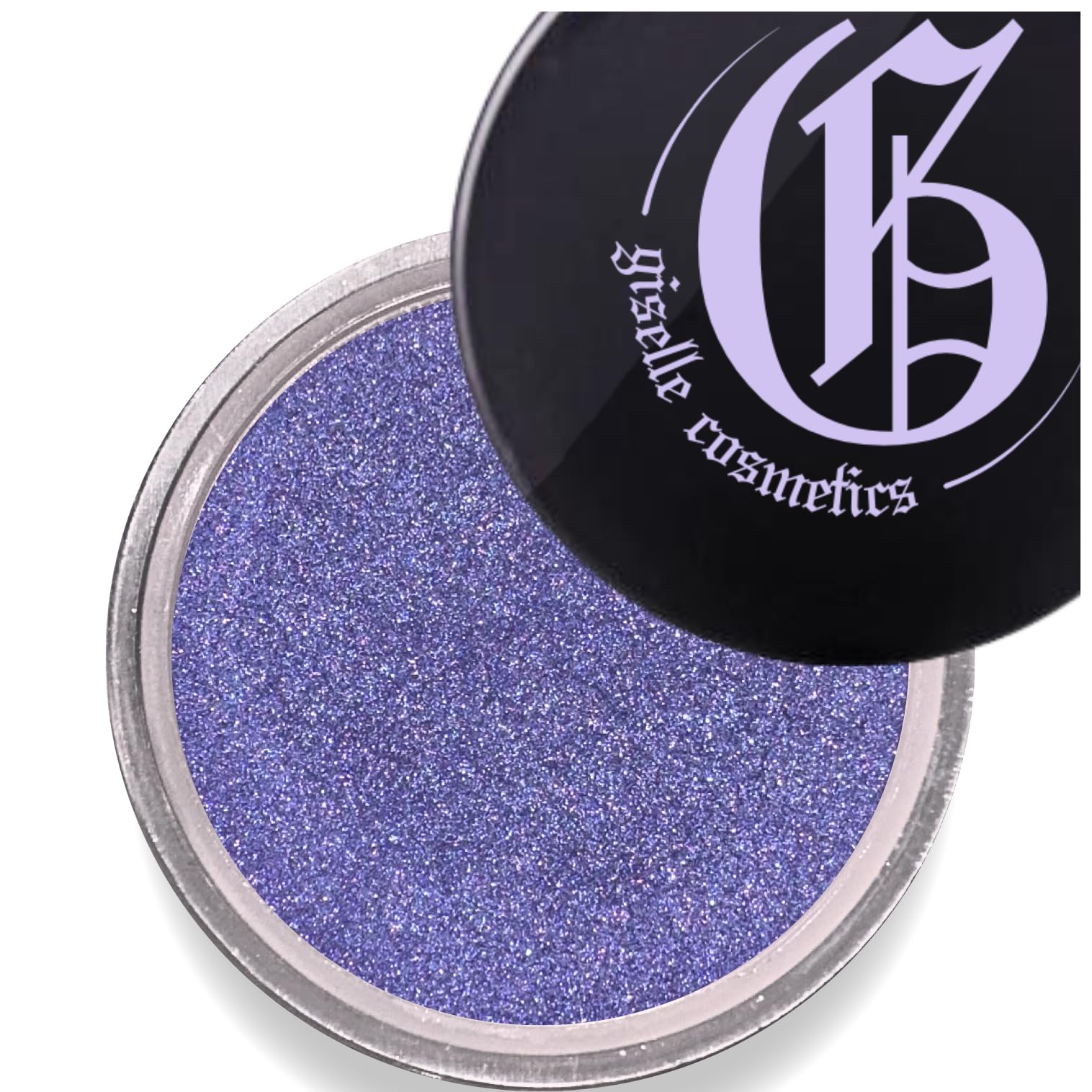 Giselle Blue Sapphire loose eyeshadow compact delivers vibrant blue pigment with a sapphire undertone.