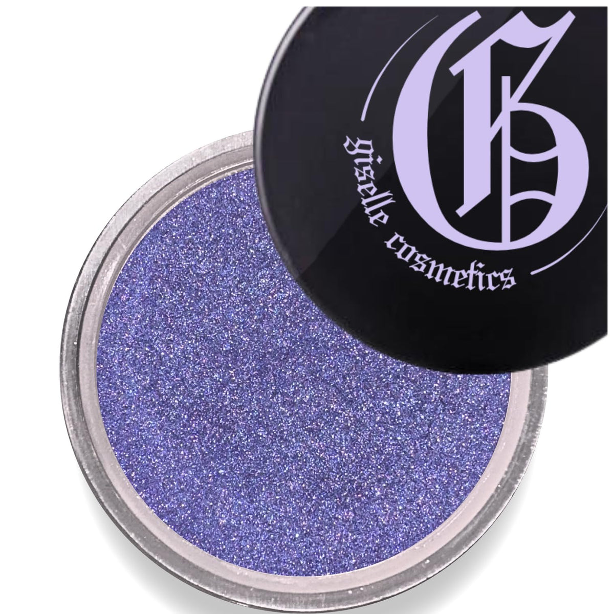 Giselle Blue Sapphire loose eyeshadow compact delivers vibrant blue pigment with a sapphire undertone.