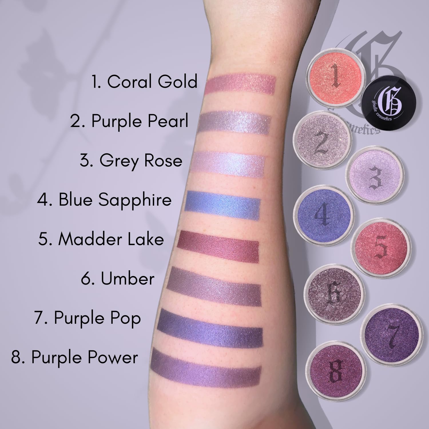 Giselle Blue Sapphire packaging closeup emphasizes premium, talc-free formula.