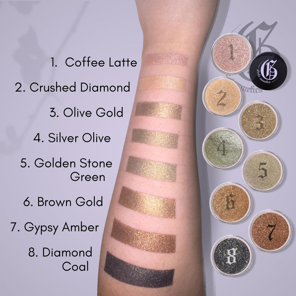 Giselle Cosmetics Coffee Latte talc-free formula for gentle, smooth application.