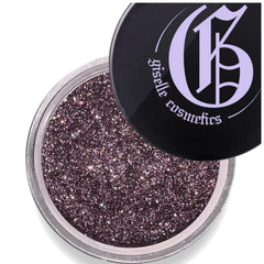 Giselle Cosmetics Black Cherry loose eyeshadow palette swatch for a rich smoky look.