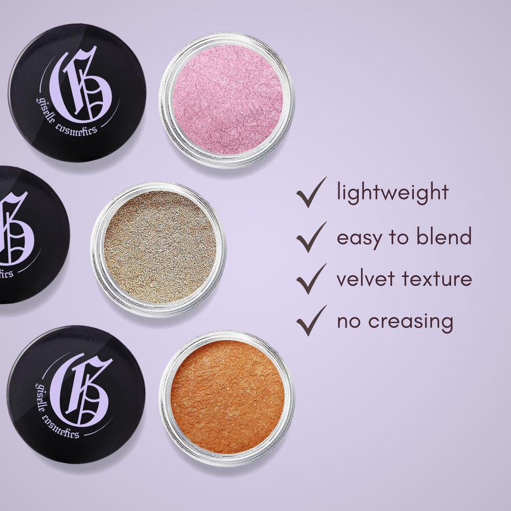 Giselle Cosmetics Black Cherry purple shades offer creative color pairings for unique eye looks.