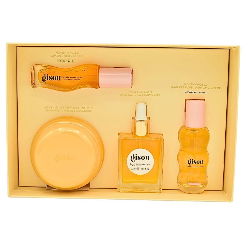 Gisou Glow All The Way Hair Mask hydrates and smooths the strands