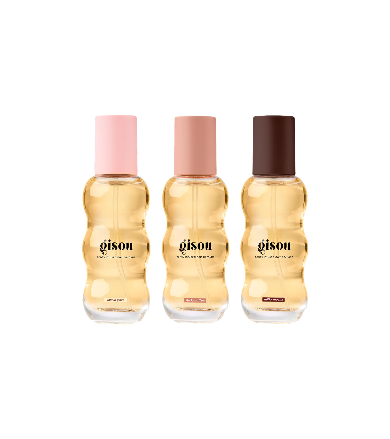 Gisou hair perfume mini packs packaging showing Glaze Trio for on-the-go refresh