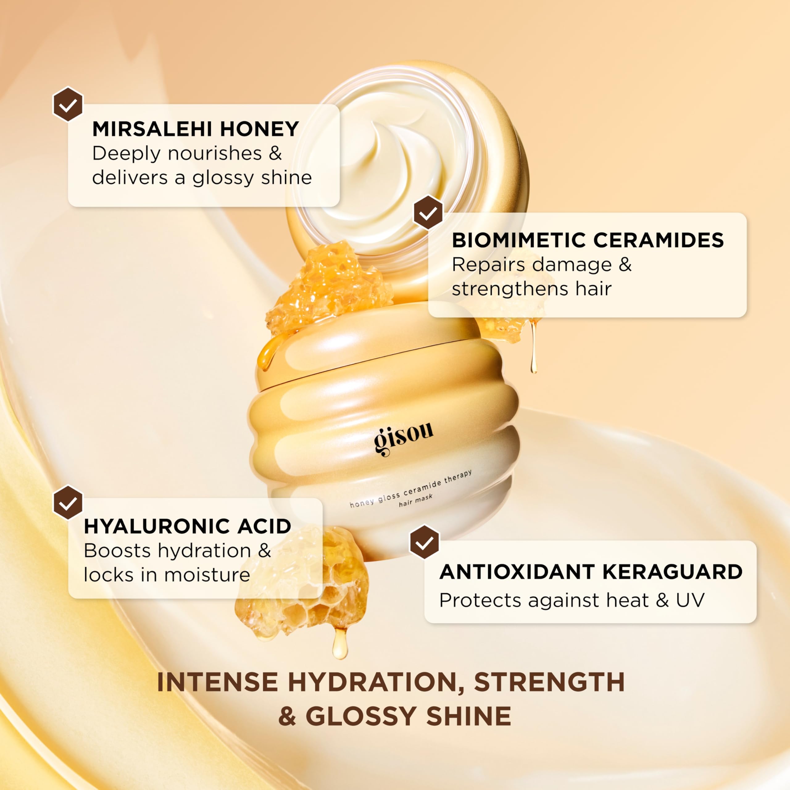 Pre-wash ritual with Gisou Honey Gloss Ceramide Therapy Mask