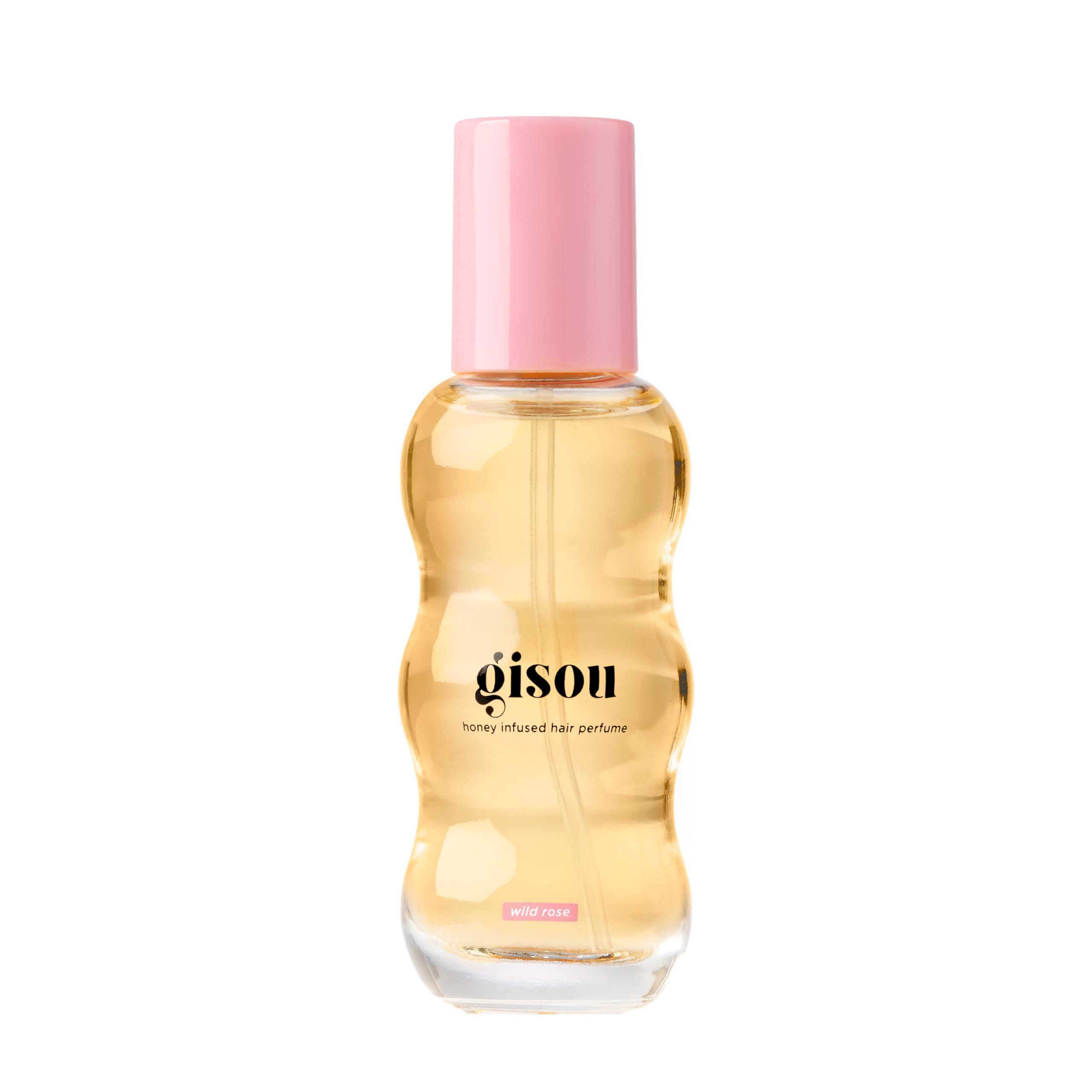 Gisou Honey Infused Hair Perfume Mini bottle shows nourishing hydration and shine.