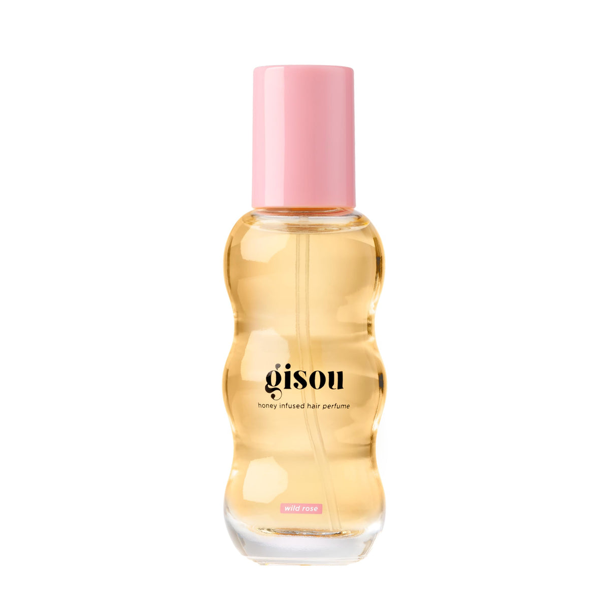 Gisou Honey Infused Hair Perfume Mini bottle shows nourishing hydration and shine.