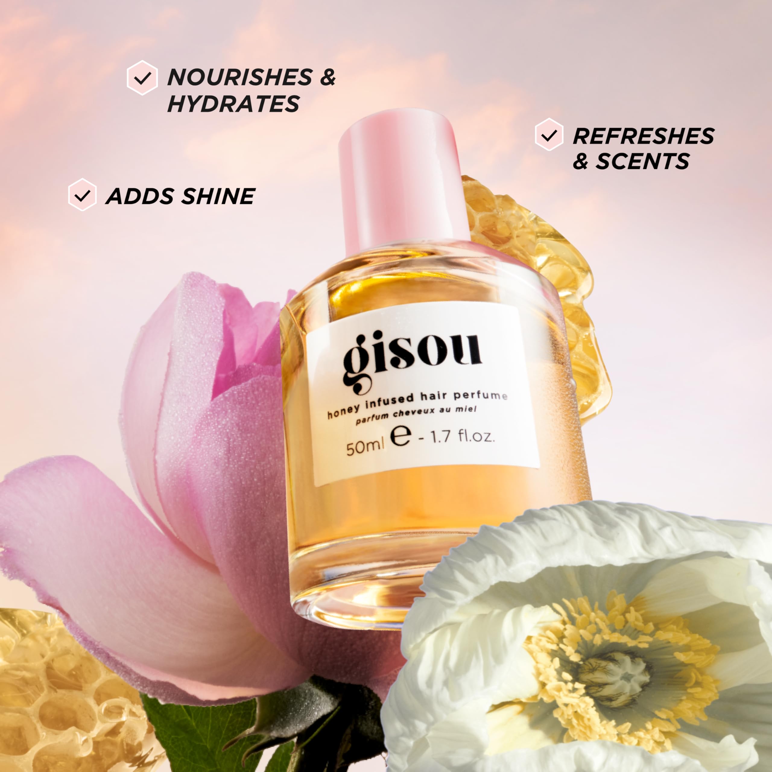 Gisou Wildflower Honey scent bottle for a natural fragrance boost
