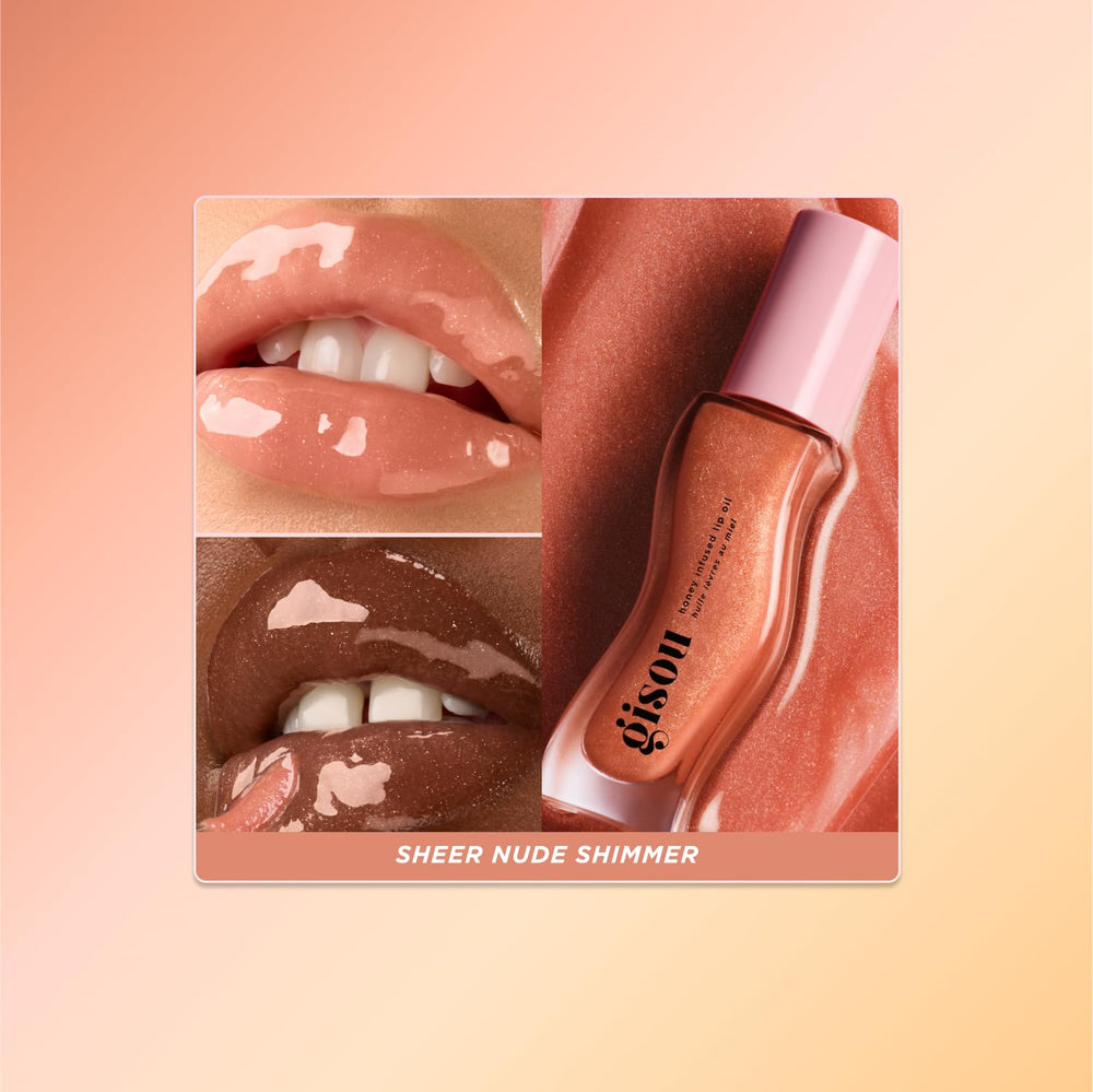 Gisou Honey Infused Lip Oil applicator ready for smooth glide and shine