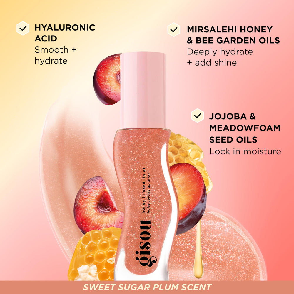 Gisou lip oil worn alone or layered for extra hydration and glow